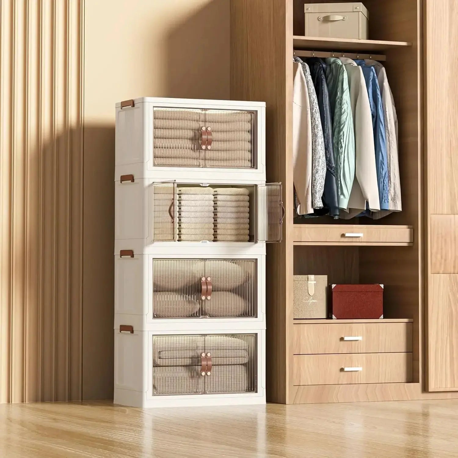 Multi-Layer Portable Storage Cabinet with Movable Wheels - Scrollcart Qatar