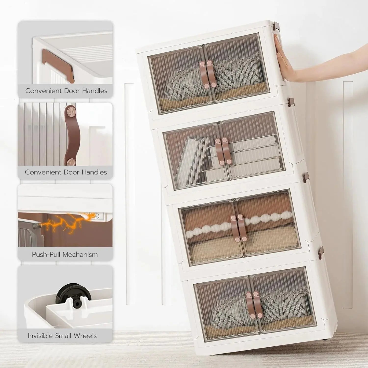Multi-Layer Portable Storage Cabinet with Movable Wheels - Scrollcart Qatar
