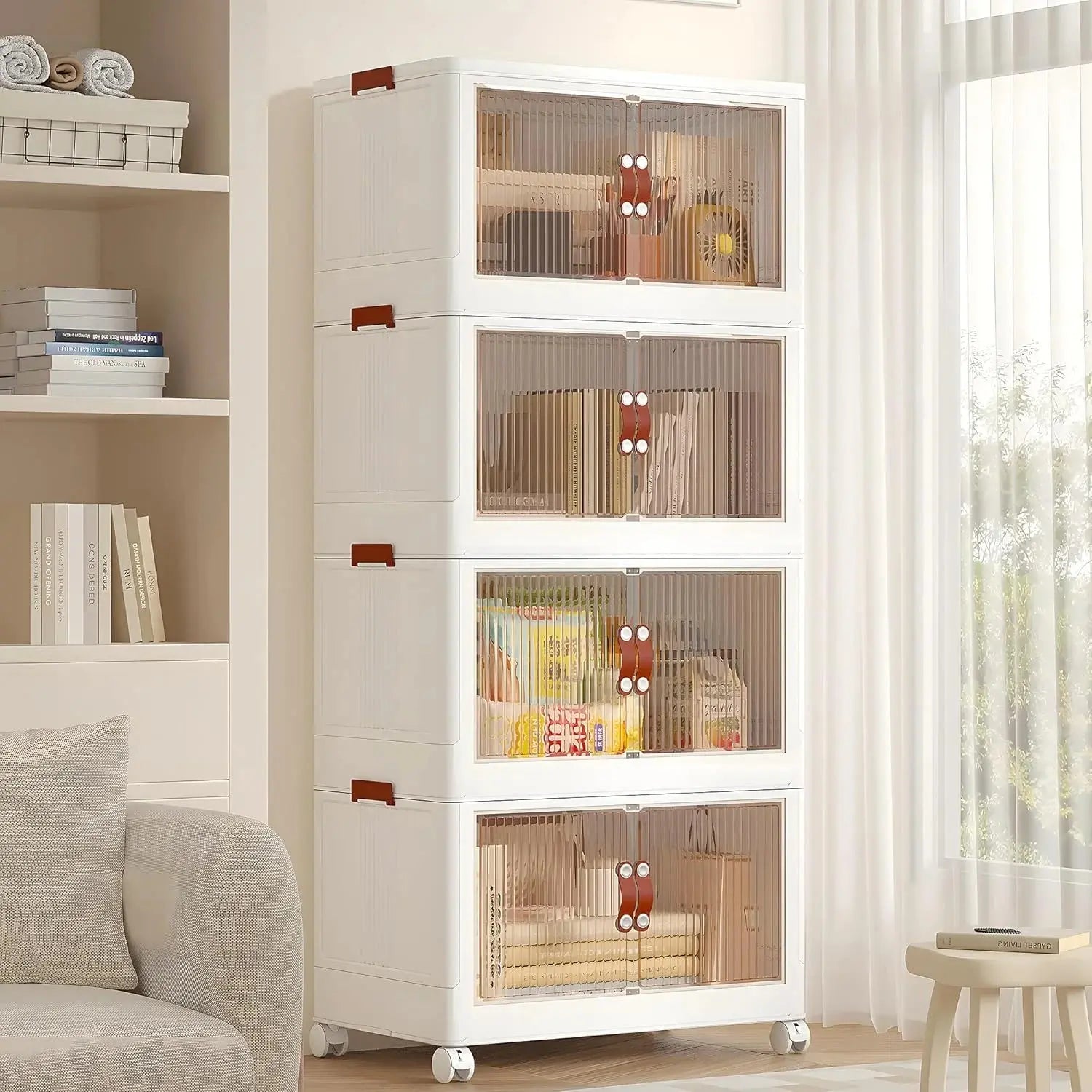 Multi-Layer Portable Storage Cabinet with Movable Wheels - Scrollcart Qatar