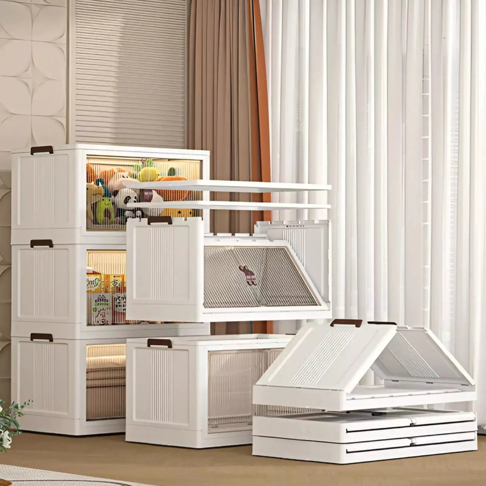 Multi-Layer Portable Storage Cabinet with Movable Wheels - Scrollcart Qatar