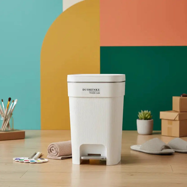Multi-Purpose Plastic Trash Can with Foot Pedal and Sealing Lid Scrollcart Qatar 