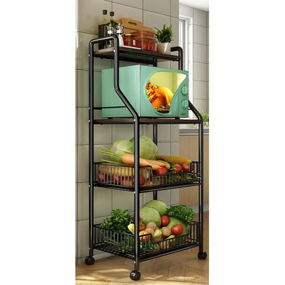 Shop Multi-Purpose Kitchen Storage Organizer Trolley Rack in Qatar