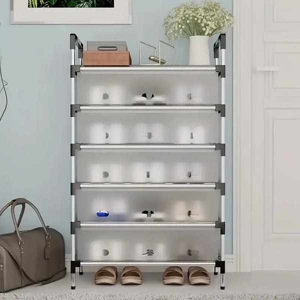 Metal Shoe Rack Organizer-Adjustable Space-Saving Storage for Home & Entryway Scrollcart Qatar 
