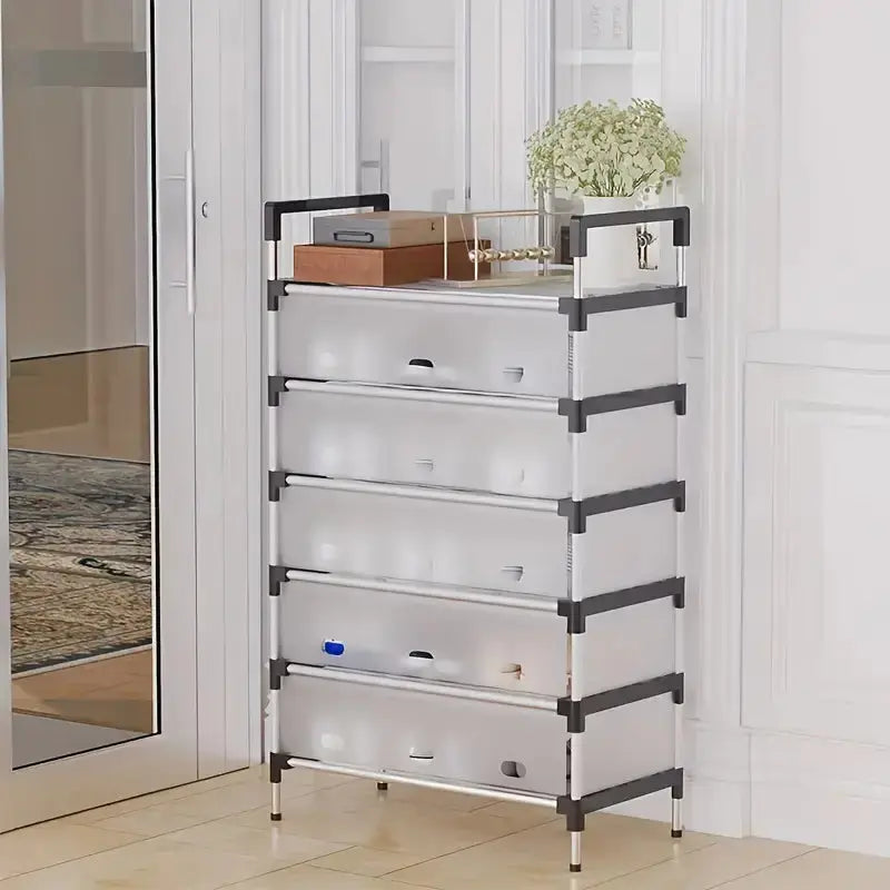 Metal Shoe Rack Organizer-Adjustable Space-Saving Storage for Home & Entryway Scrollcart Qatar 