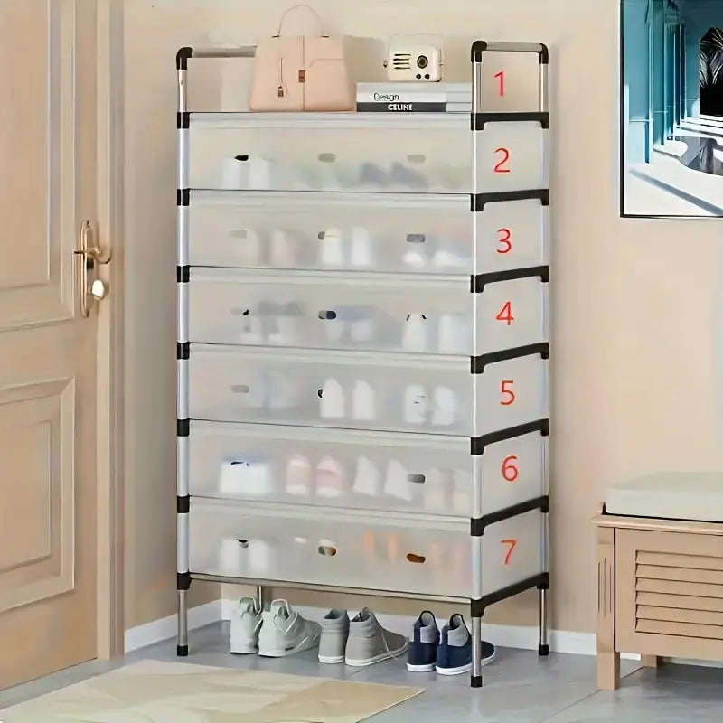 Metal Shoe Rack Organizer-Adjustable Space-Saving Storage for Home & Entryway Scrollcart Qatar 