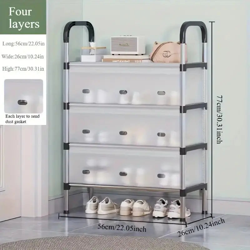 Metal Shoe Rack Organizer-Adjustable Space-Saving Storage for Home & Entryway Scrollcart Qatar 