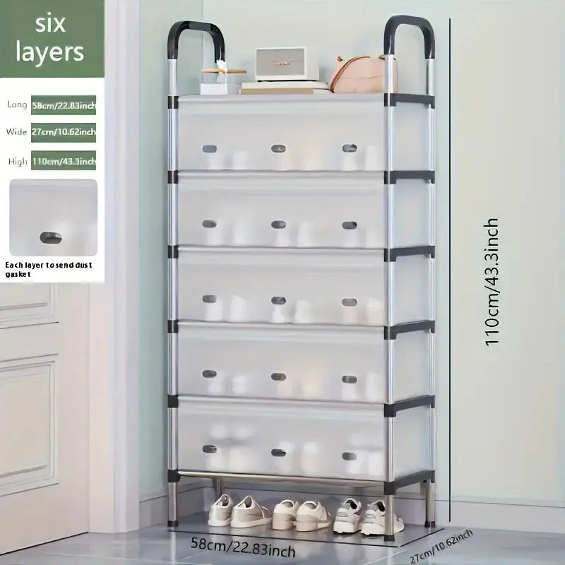Metal Shoe Rack Organizer-Adjustable Space-Saving Storage for Home & Entryway Scrollcart Qatar 