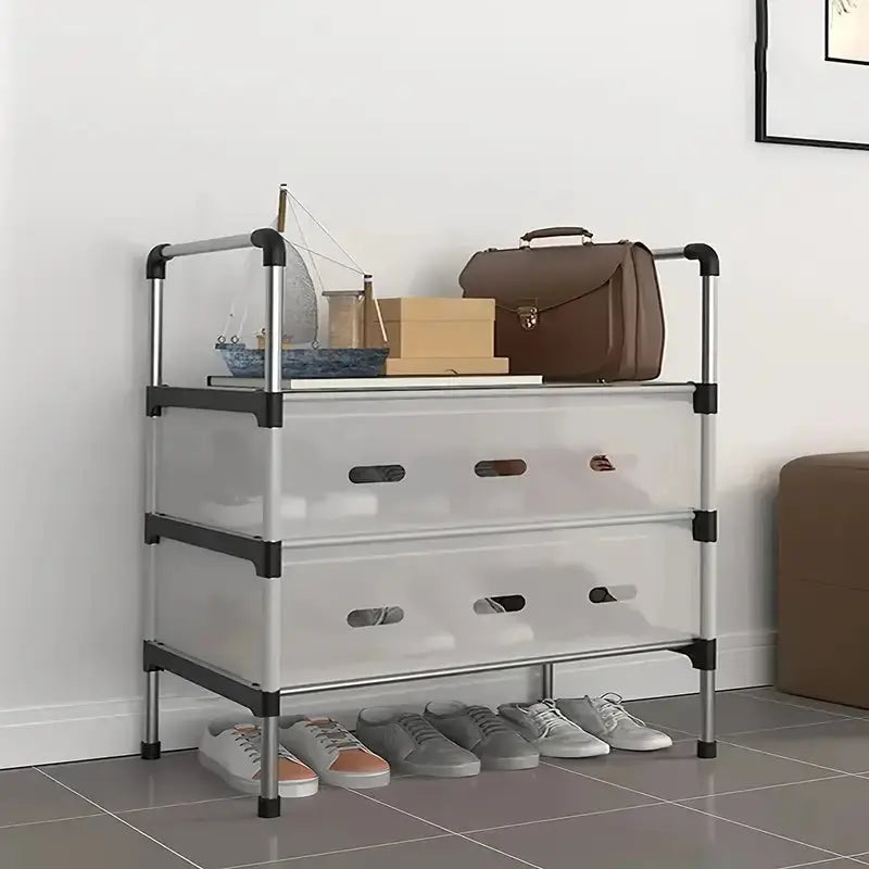Metal Shoe Rack Organizer-Adjustable Space-Saving Storage for Home & Entryway Scrollcart Qatar 