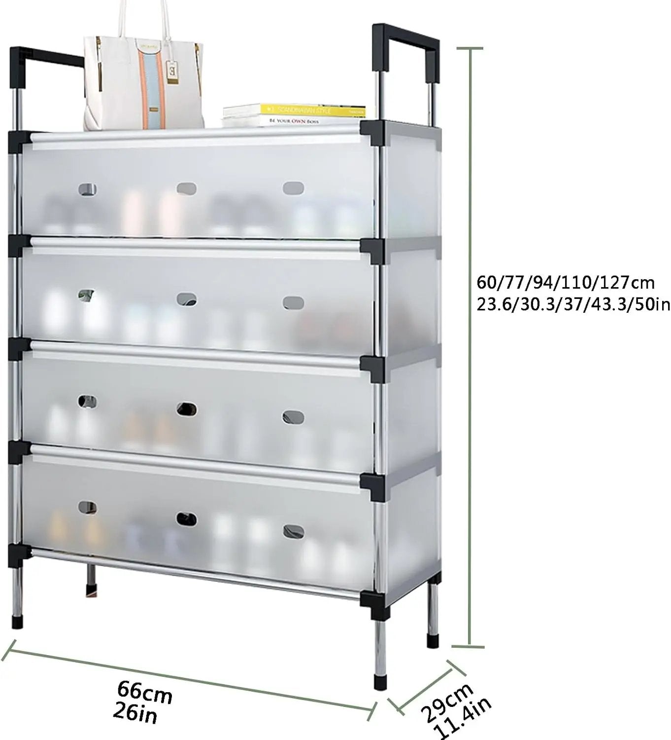 Metal Shoe Rack Organizer-Adjustable Space-Saving Storage for Home & Entryway Scrollcart Qatar 