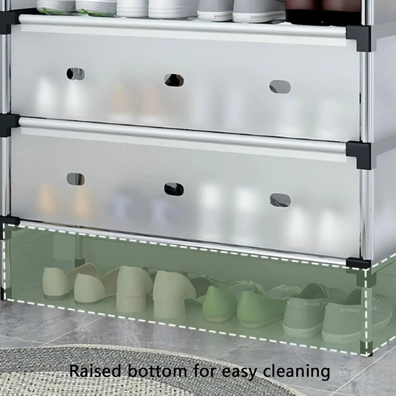 Metal Shoe Rack Organizer-Adjustable Space-Saving Storage for Home & Entryway Scrollcart Qatar 