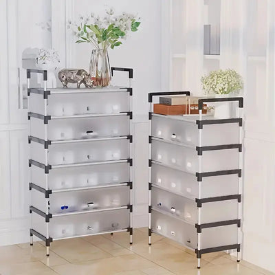 Metal Shoe Rack Organizer-Adjustable Space-Saving Storage for Home & Entryway Scrollcart Qatar 