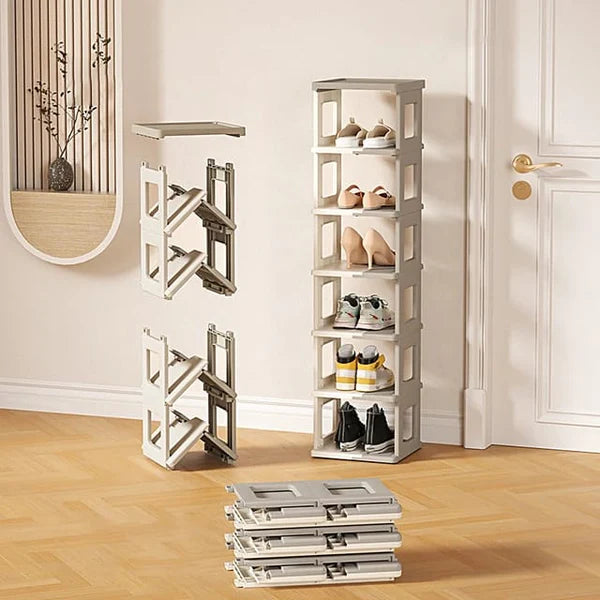 Multi-layer_Foldable_Shoe_Shelf over view