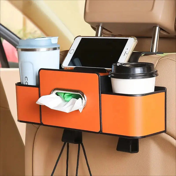 Multifunctional Premium Leather Car Seat Back Organizer Scrollcart Qatar 