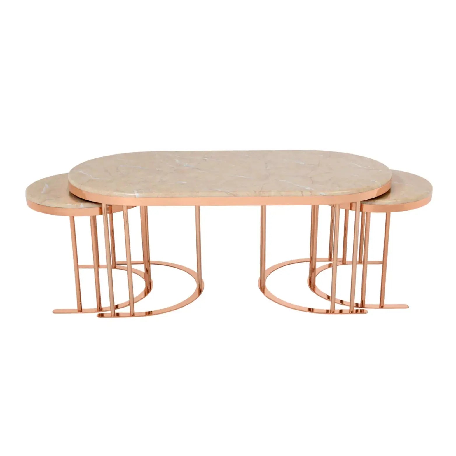 OVAL 2+1 Oval Coffee Table - ROSE GOLD