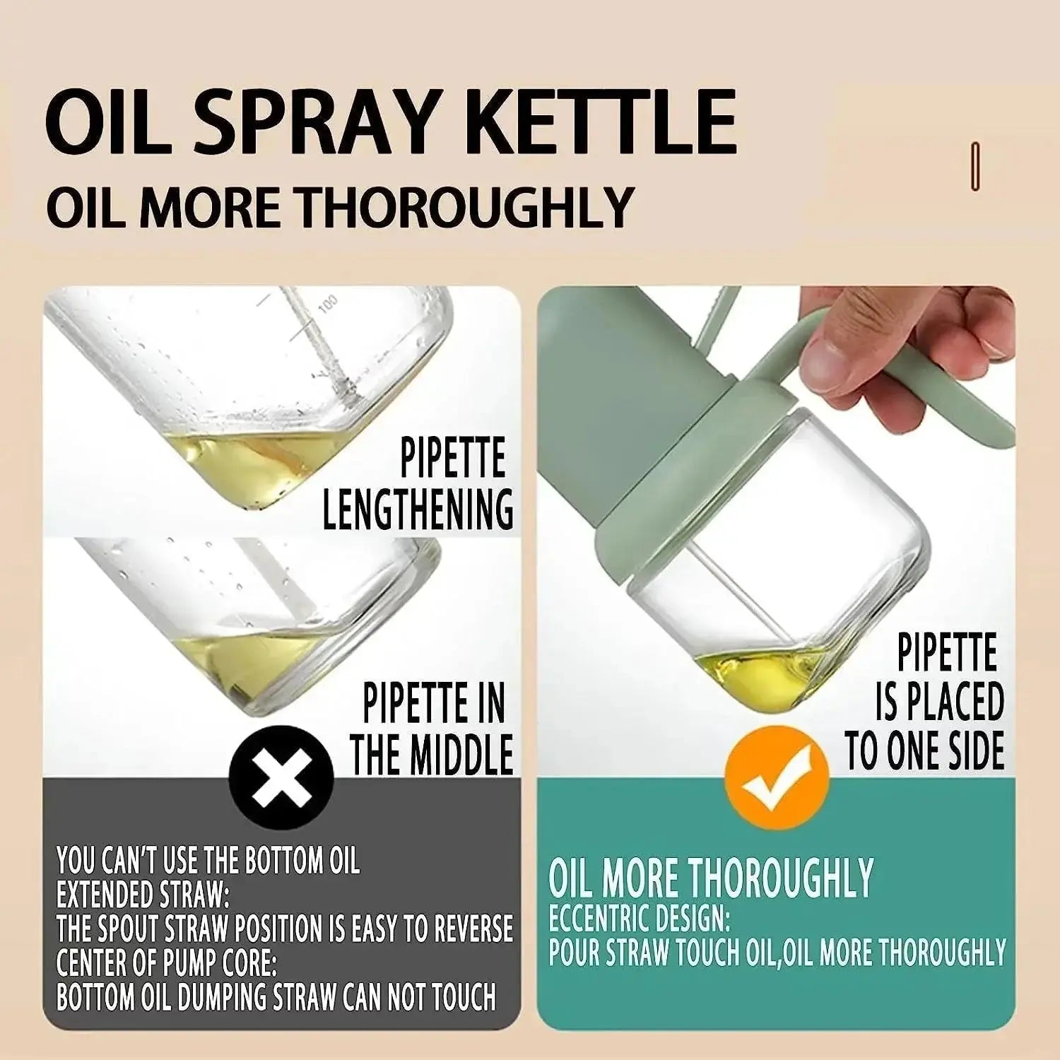 Oil Sprayer for Cooking – 180ml Glass Oil Spray Bottle Scrollcart Qatar 