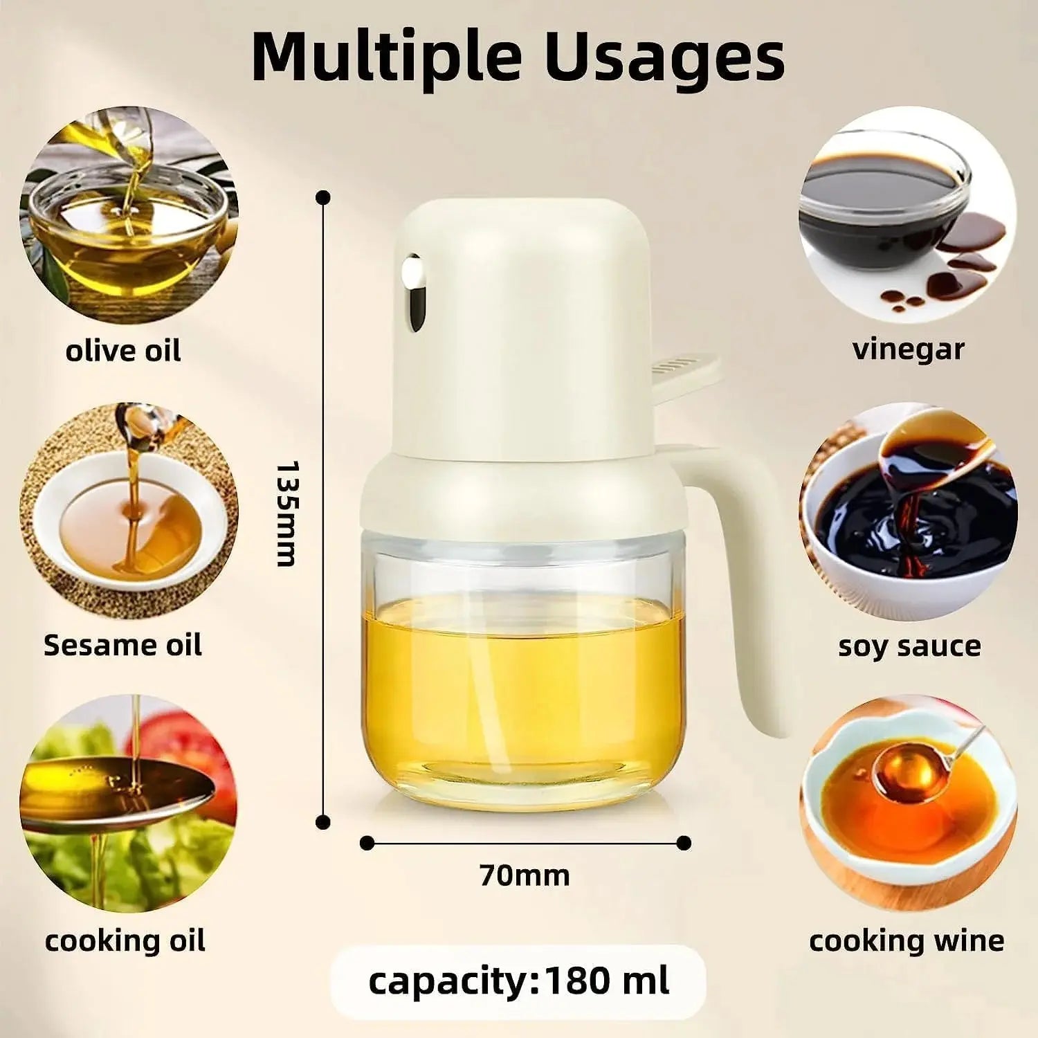 Oil Sprayer for Cooking – 180ml Glass Oil Spray Bottle Scrollcart Qatar 