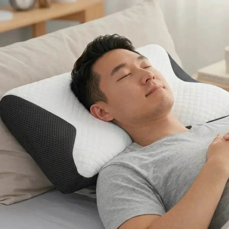 OrthoCloud Contour Memory Foam Pillow- Ergonomic Neck Support Scrollcart Qatar 