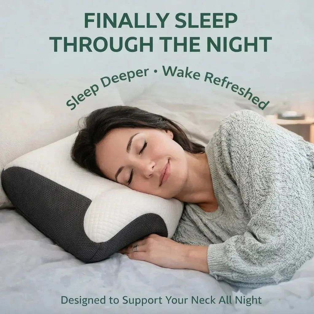 OrthoCloud Contour Memory Foam Pillow- Ergonomic Neck Support Scrollcart Qatar 