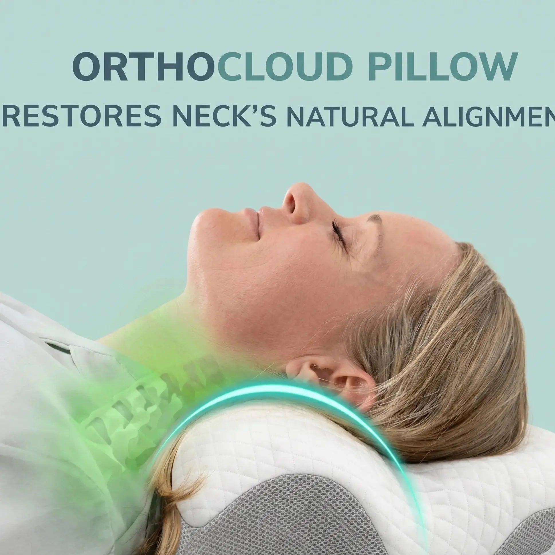 OrthoCloud Contour Memory Foam Pillow- Ergonomic Neck Support Scrollcart Qatar 
