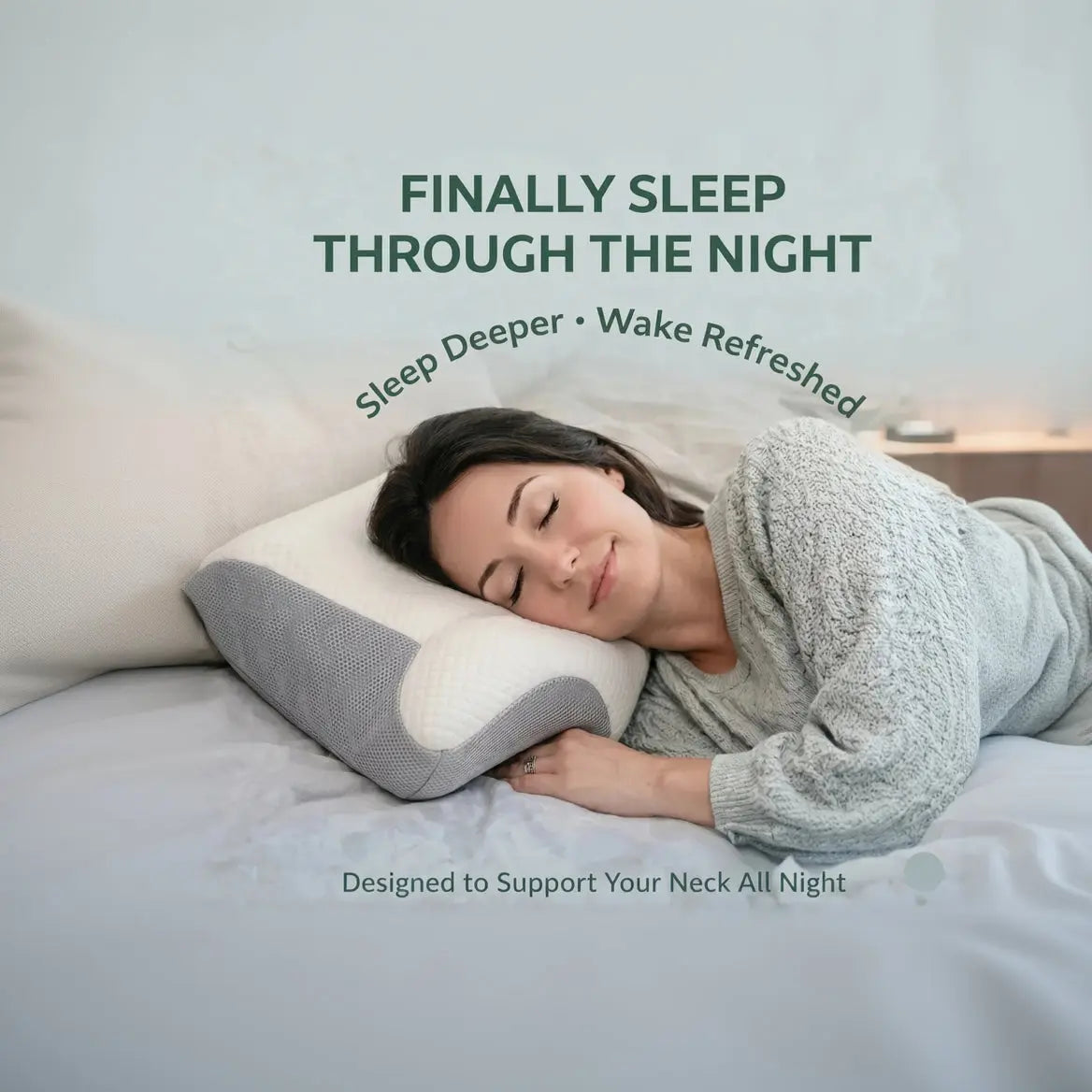 OrthoCloud Contour Memory Foam Pillow- Ergonomic Neck Support Scrollcart Qatar 