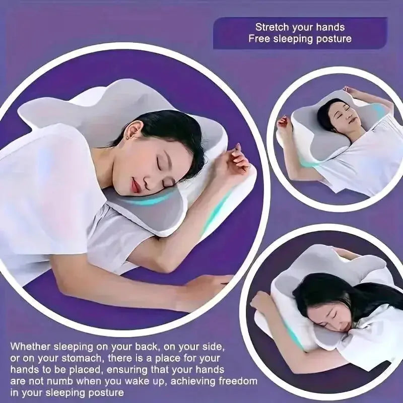 Orthopedic Memory Foam Cervical Pillow Butterfly Shape Scrollcart Qatar 