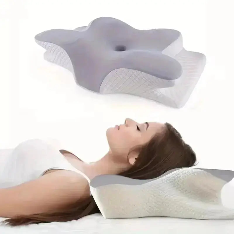 Orthopedic Memory Foam Cervical Pillow Butterfly Shape Scrollcart Qatar 