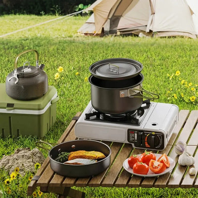 Outdoor Camping Cooking Set – Portable Cookware & Gas Stove Scrollcart Qatar 
