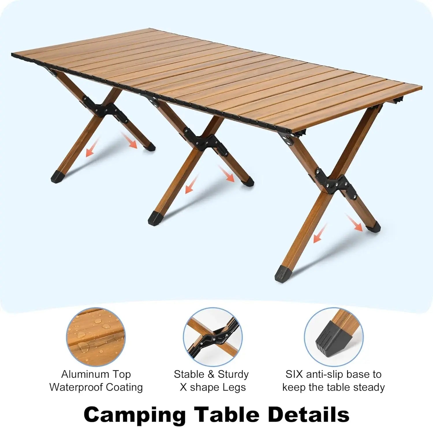 Outdoor Portable Camping Folding Table – Picnic Lightweight Roll Up Table Scrollcart Qatar 