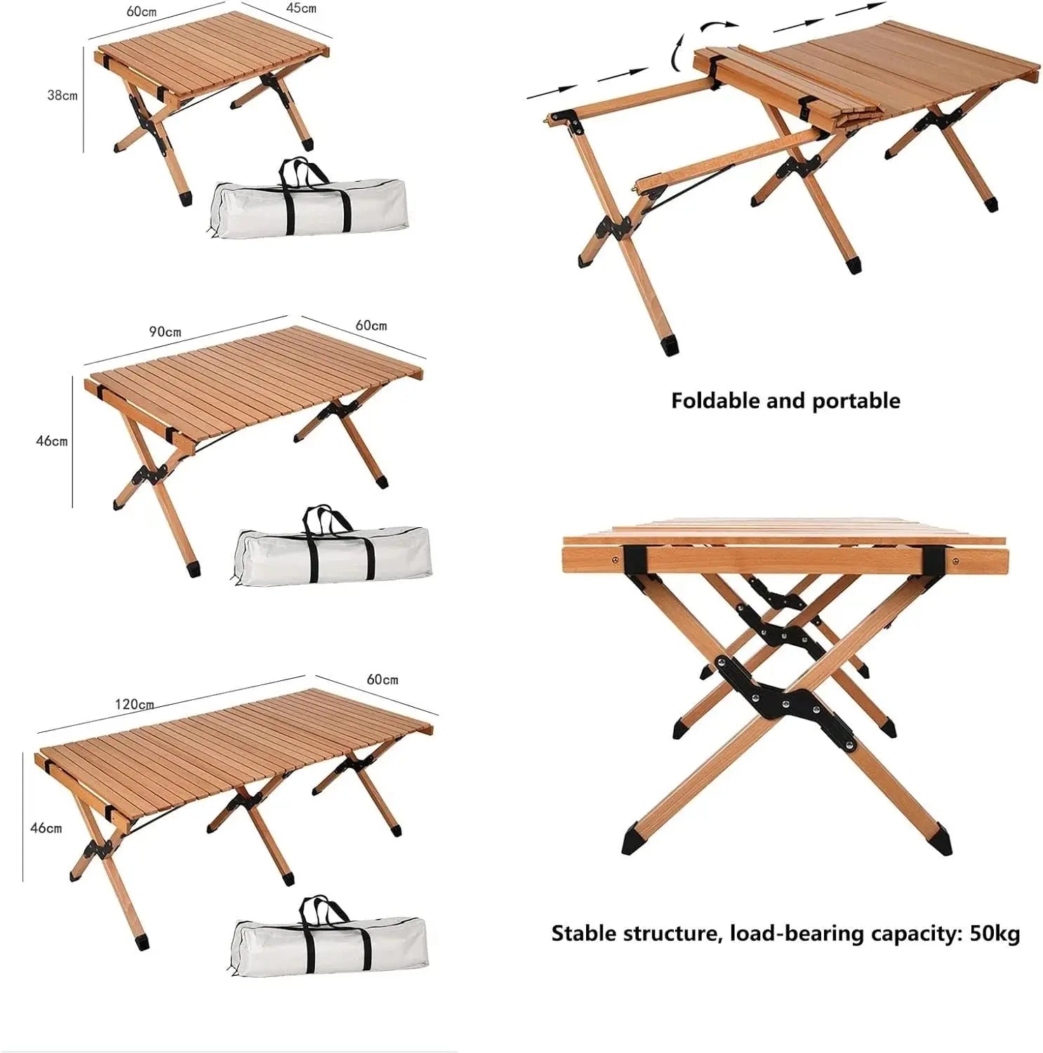 Outdoor Portable Camping Folding Table – Picnic Lightweight Roll Up Table Scrollcart Qatar 