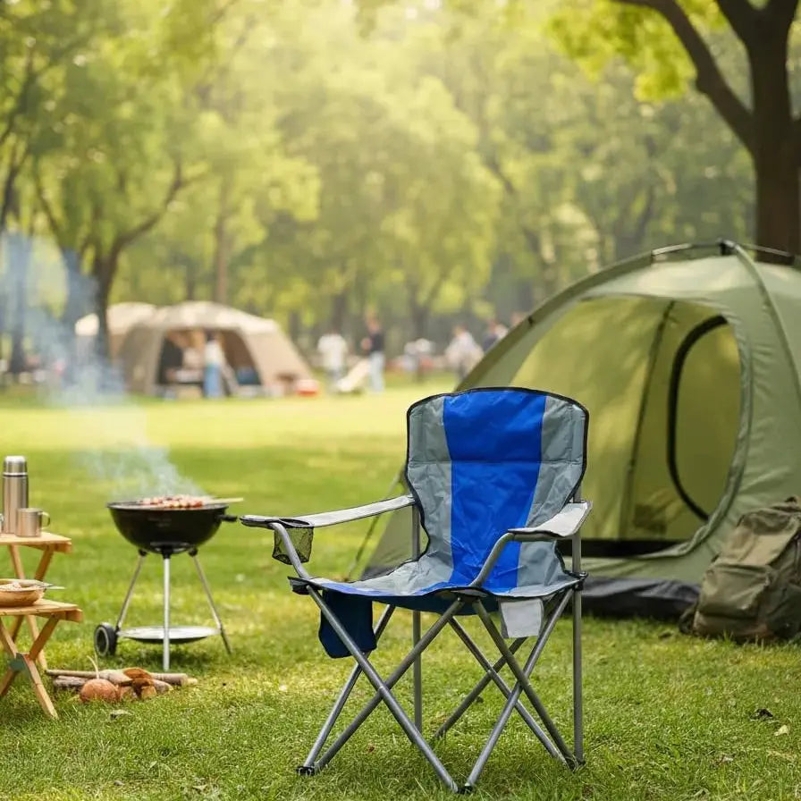 Outdoor Portable Folding Camping Chair with Cup Holders Scrollcart Qatar 