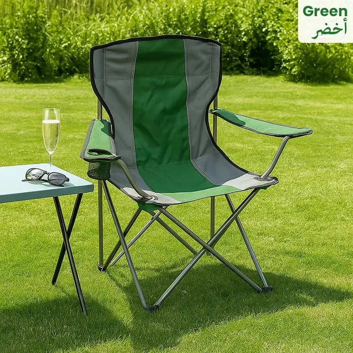 Outdoor Portable Folding Camping Chair with Cup Holders Scrollcart Qatar 