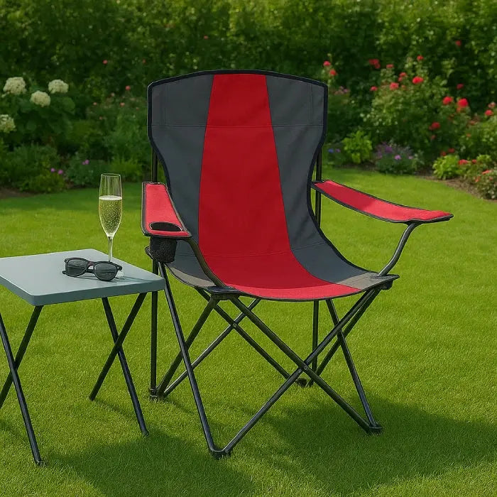 Outdoor Portable Folding Camping Chair with Cup Holders Scrollcart Qatar 