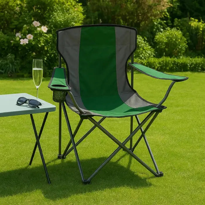 Outdoor Portable Folding Camping Chair with Cup Holders Scrollcart Qatar 
