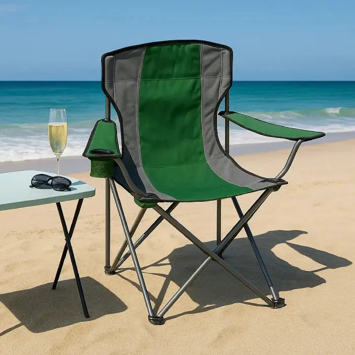 Outdoor Portable Folding Camping Chair with Cup Holders Scrollcart Qatar 