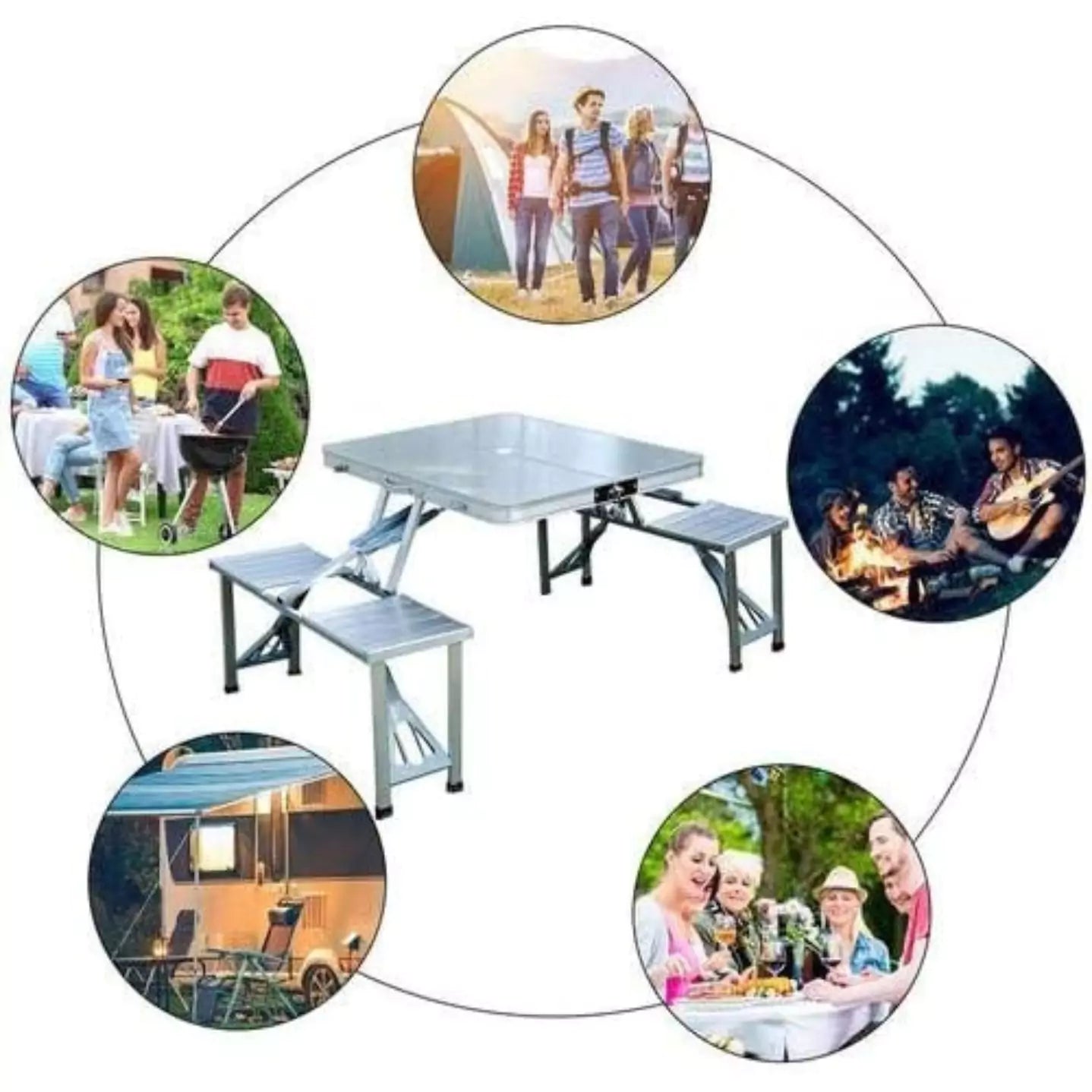 Outdoor Portable Camping Folding Table - Functions