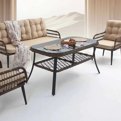 Outdoor sofa combinations - PISA | light Brown centre table