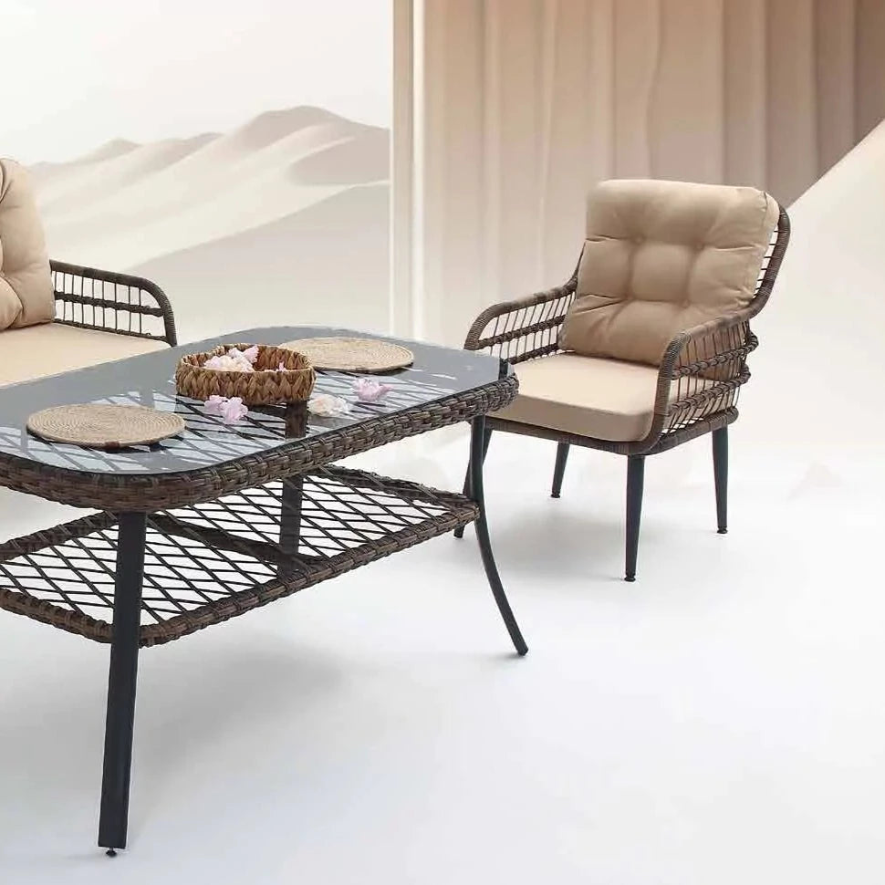 Outdoor sofa combinations - PISA | light Brown chair side view
