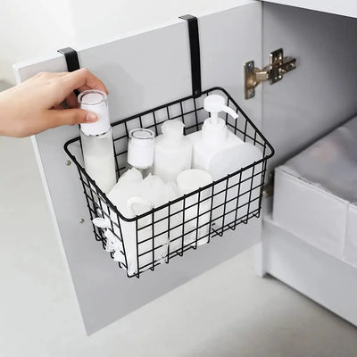 Over-Door Metal Hanging Storage Basket Scrollcart Qatar 