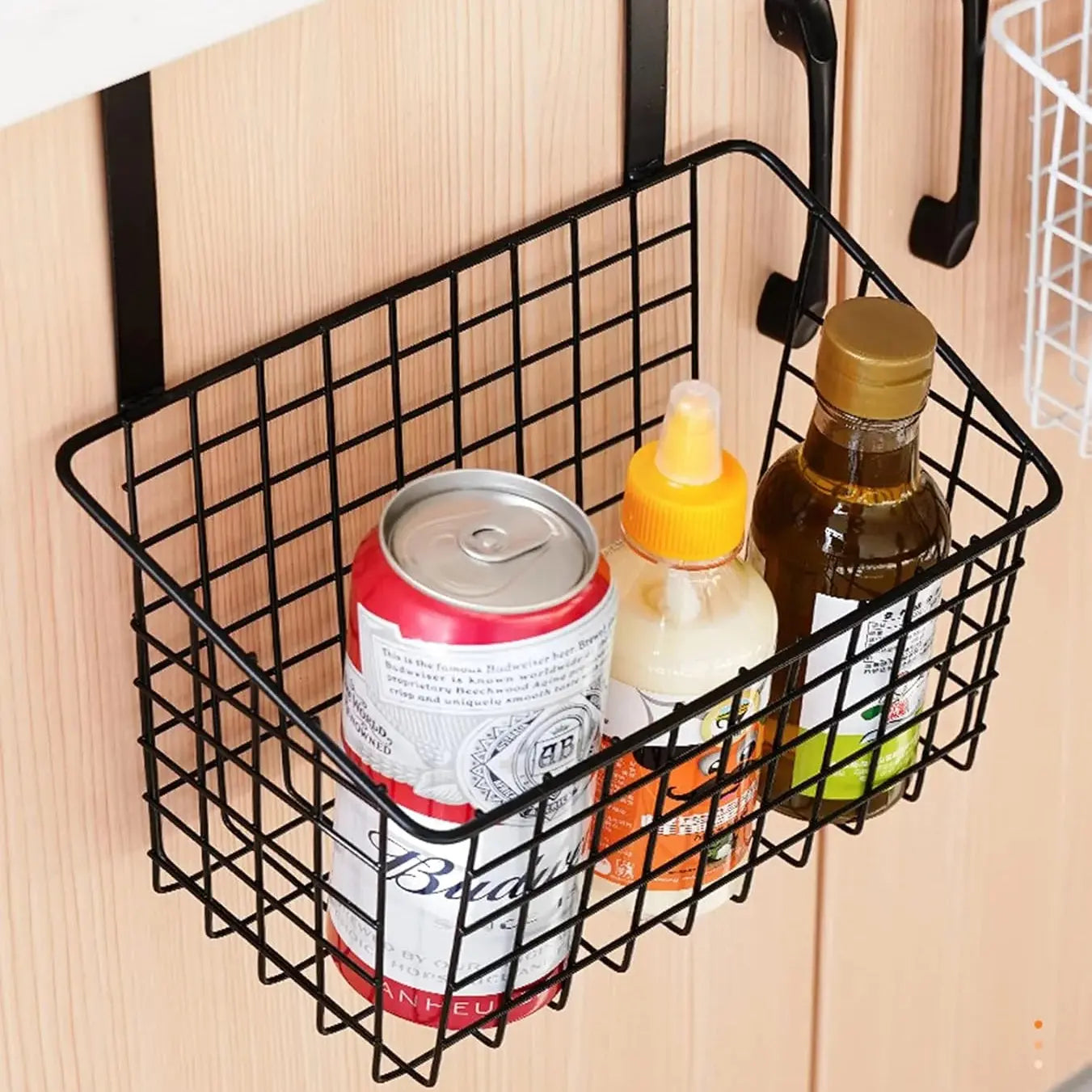 Over-Door Metal Hanging Storage Basket Scrollcart Qatar 