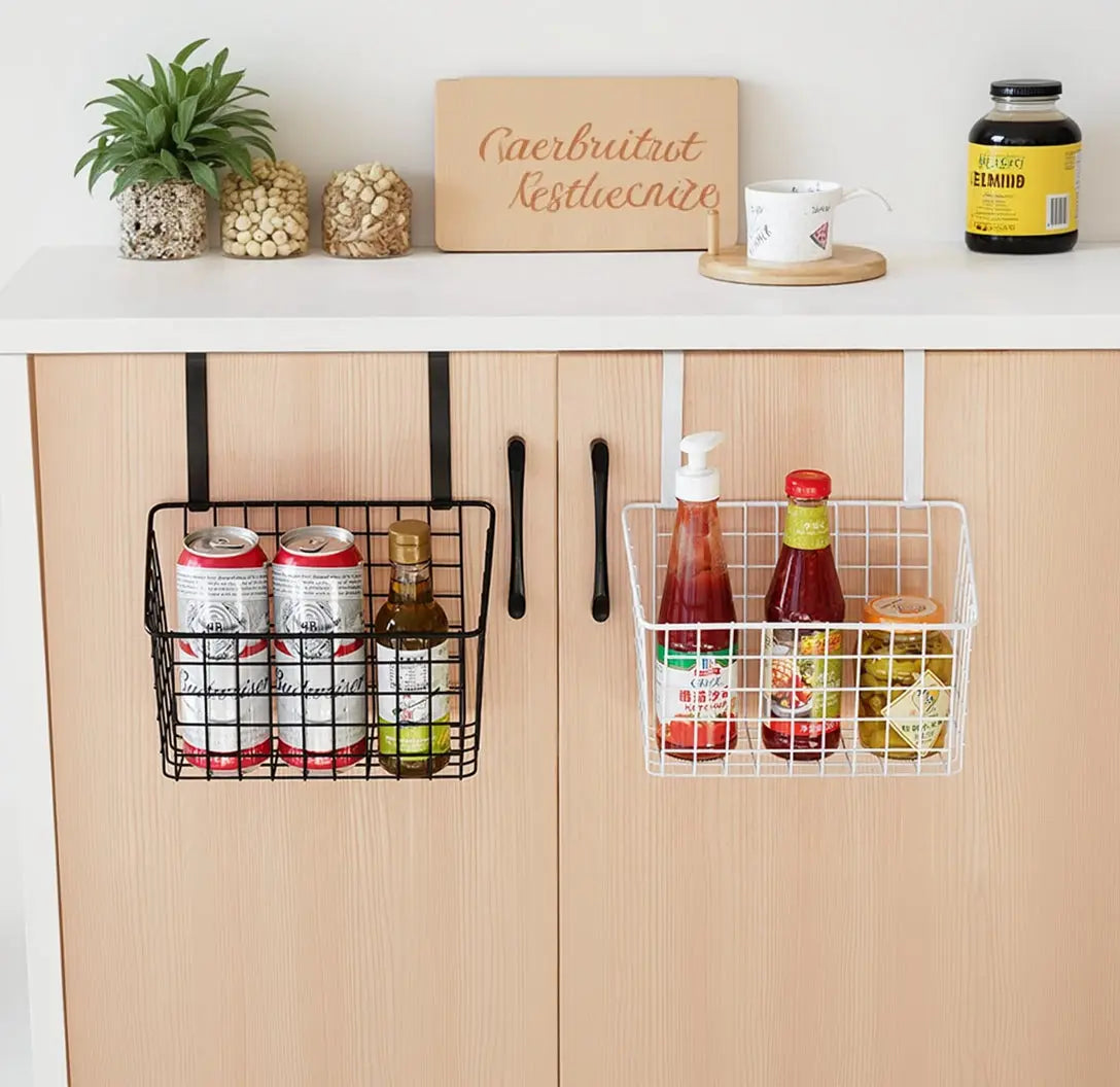 Over-Door Metal Hanging Storage Basket Scrollcart Qatar 