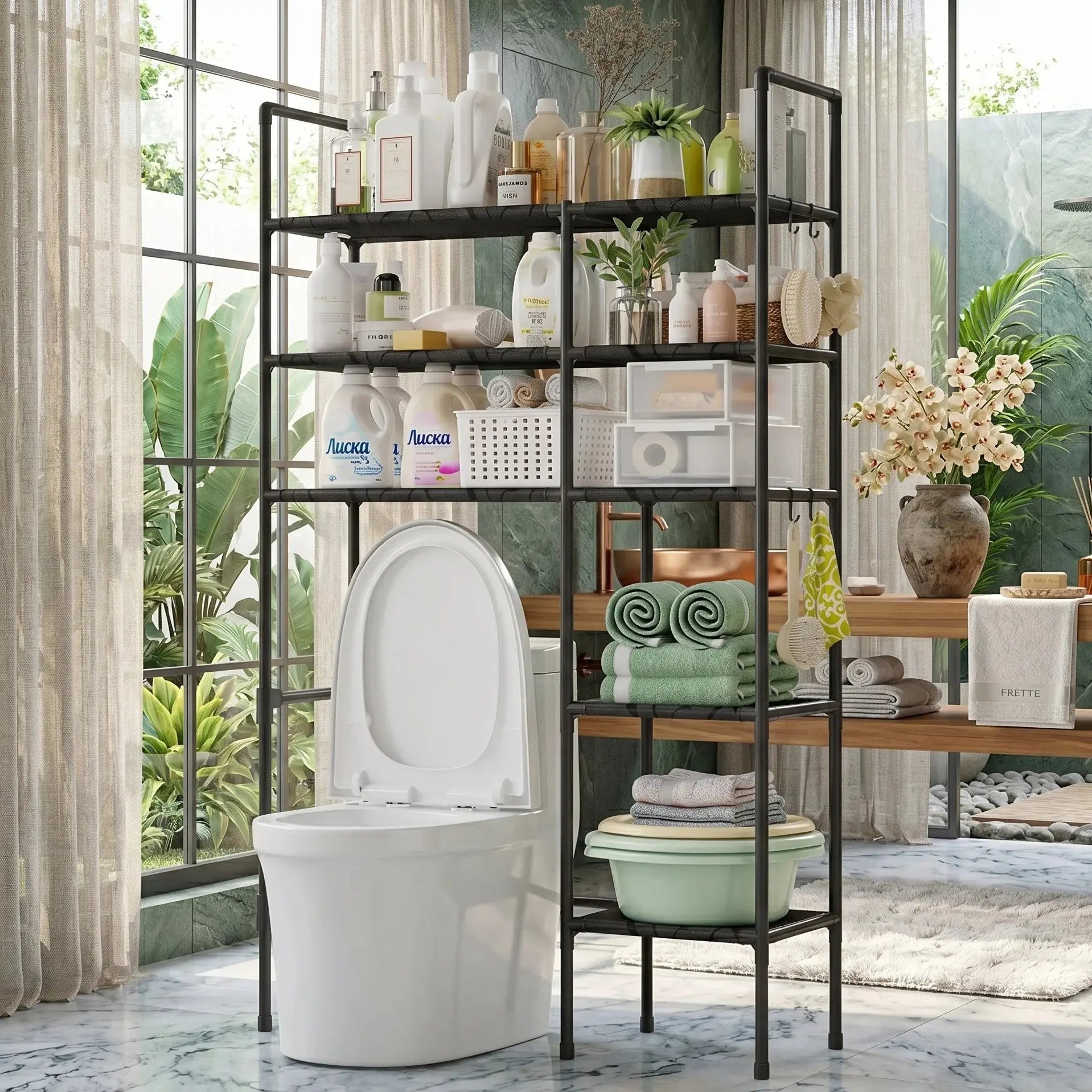 Over Toilet Storage Rack Bathroom Organizer Shelf Space Saver Scrollcart Qatar 