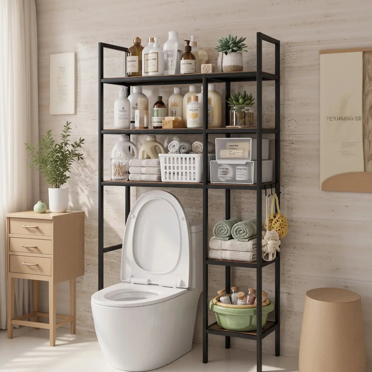 Over Toilet Storage Rack Bathroom Organizer Shelf Space Saver Scrollcart Qatar 