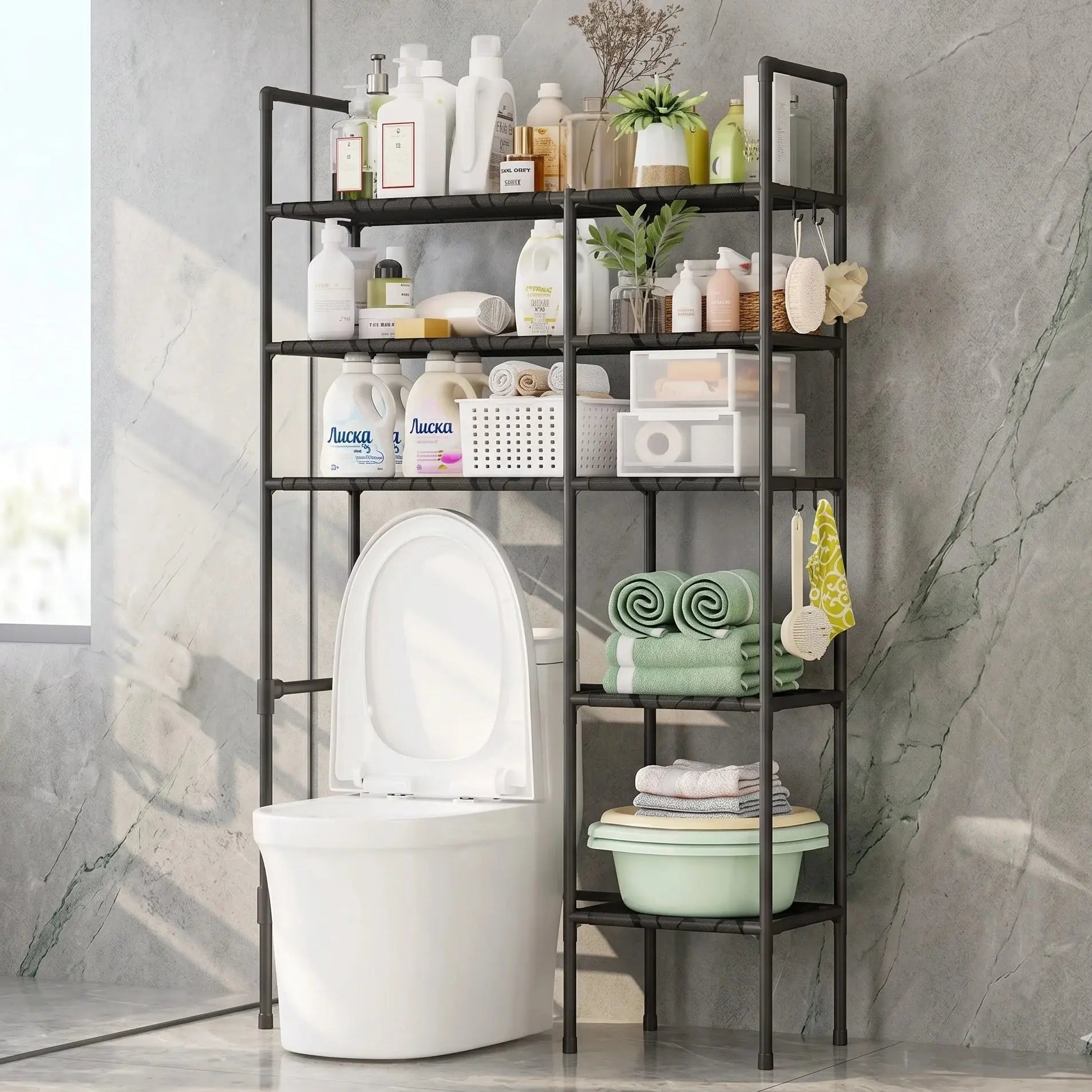 Over Toilet Storage Rack Bathroom Organizer Shelf Space Saver Scrollcart Qatar 