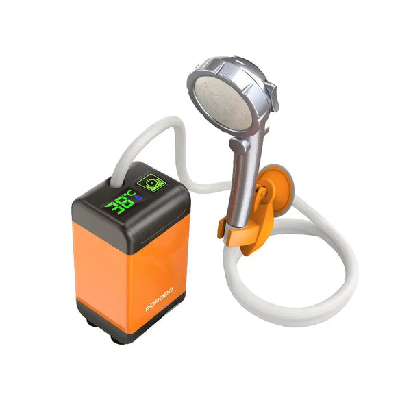 Portable Electric Shower Pump- Porodo 7800mAh with LED Display – Orange Marhaba international 