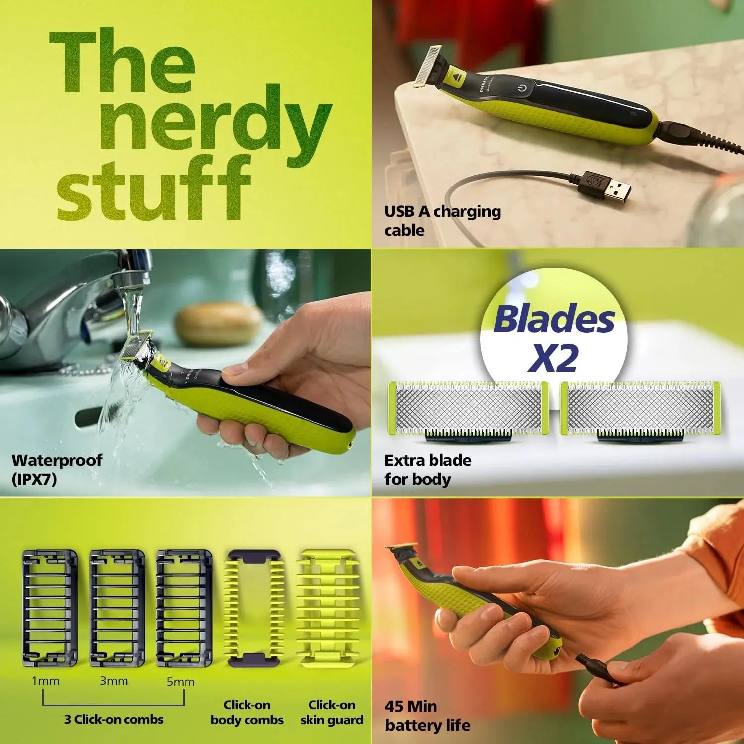 Philips One Blade Turbo2X QP2824/10-Grooming Kit for Face, Head & Body Marhaba international 