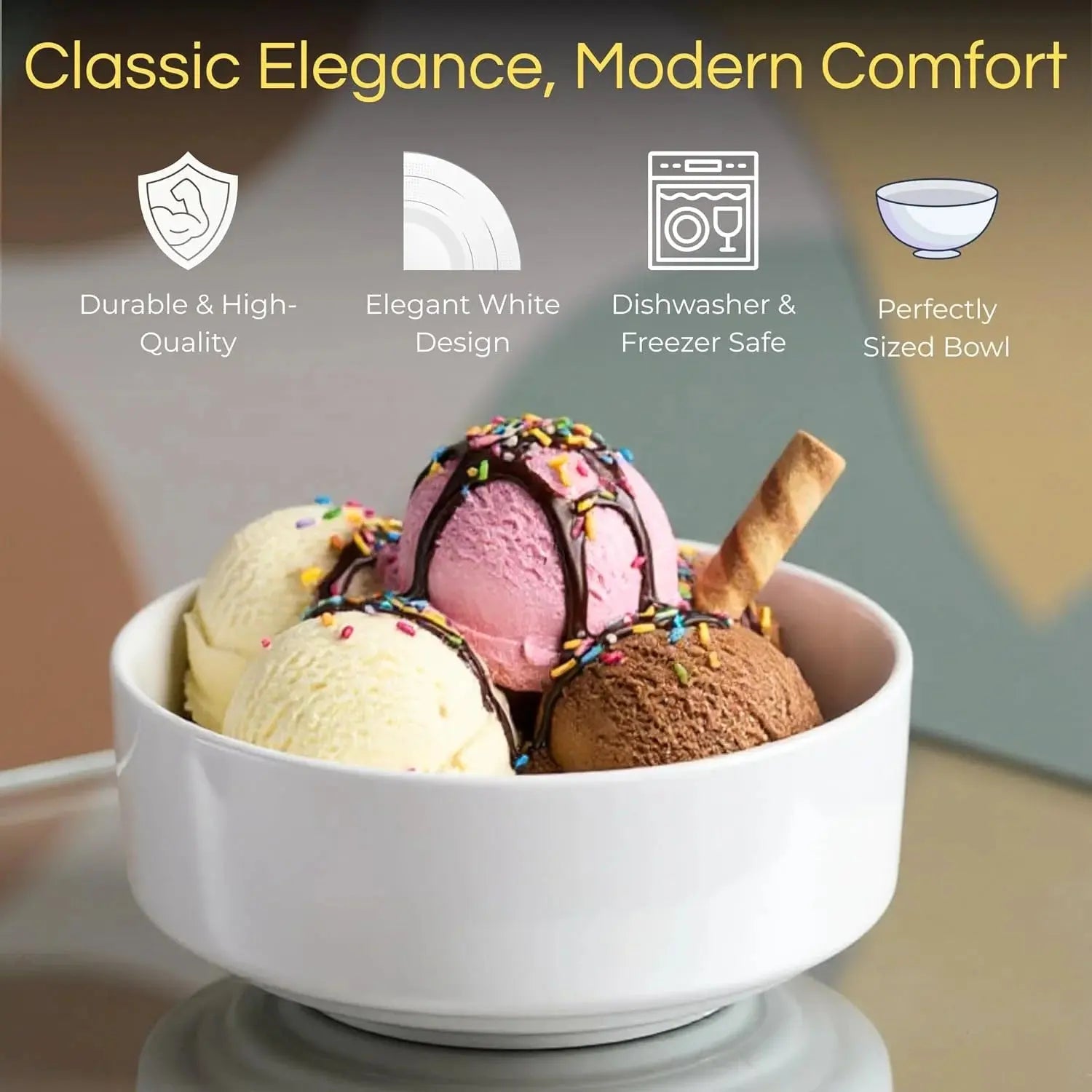 Plain White Ceramic Soup Bowl Set with Saucer & Spoon – Dishwasher Safe Tableware Scrollcart Qatar 