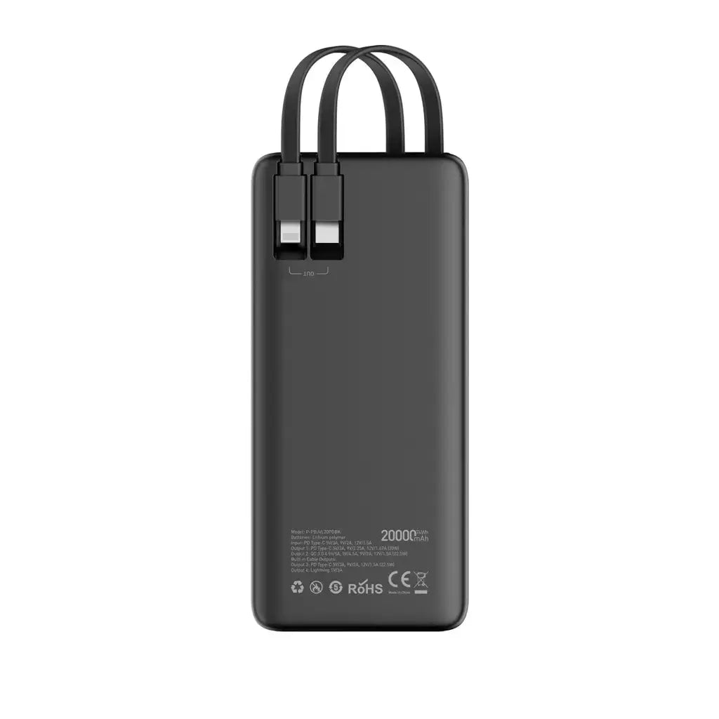 Platinum Jovial 20000mAh Power Bank Built-In Cables Qatar 