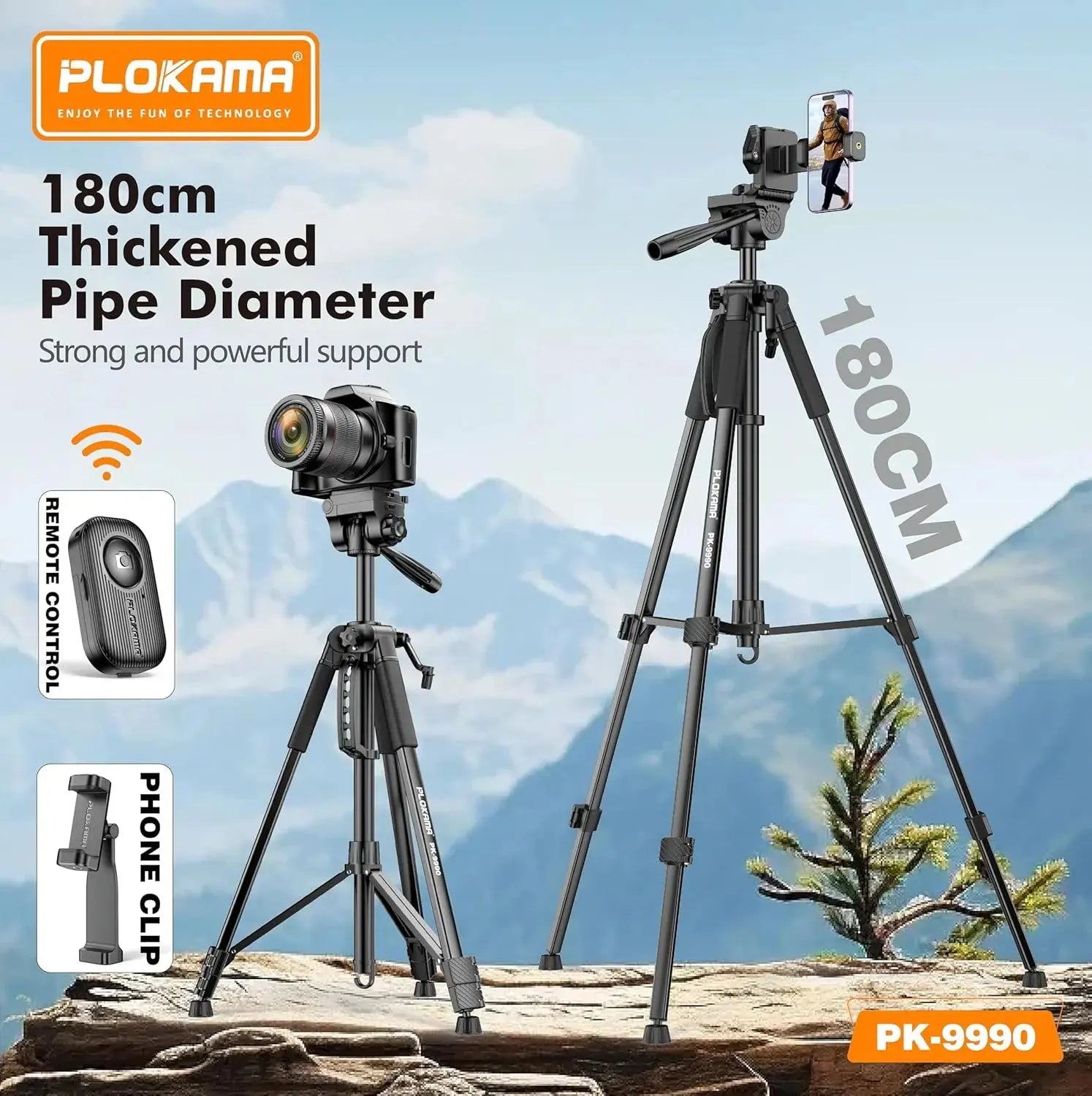 Plokama 180cm Camera Tripod – Adjustable Tripod Doha Qatar