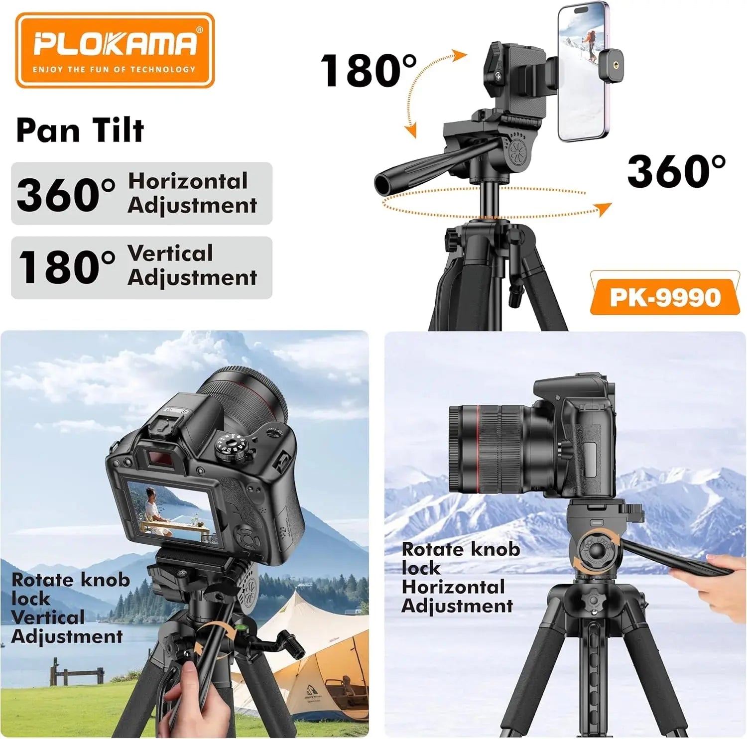 Plokama 180cm Camera Tripod – Adjustable Tripod Doha Qatar