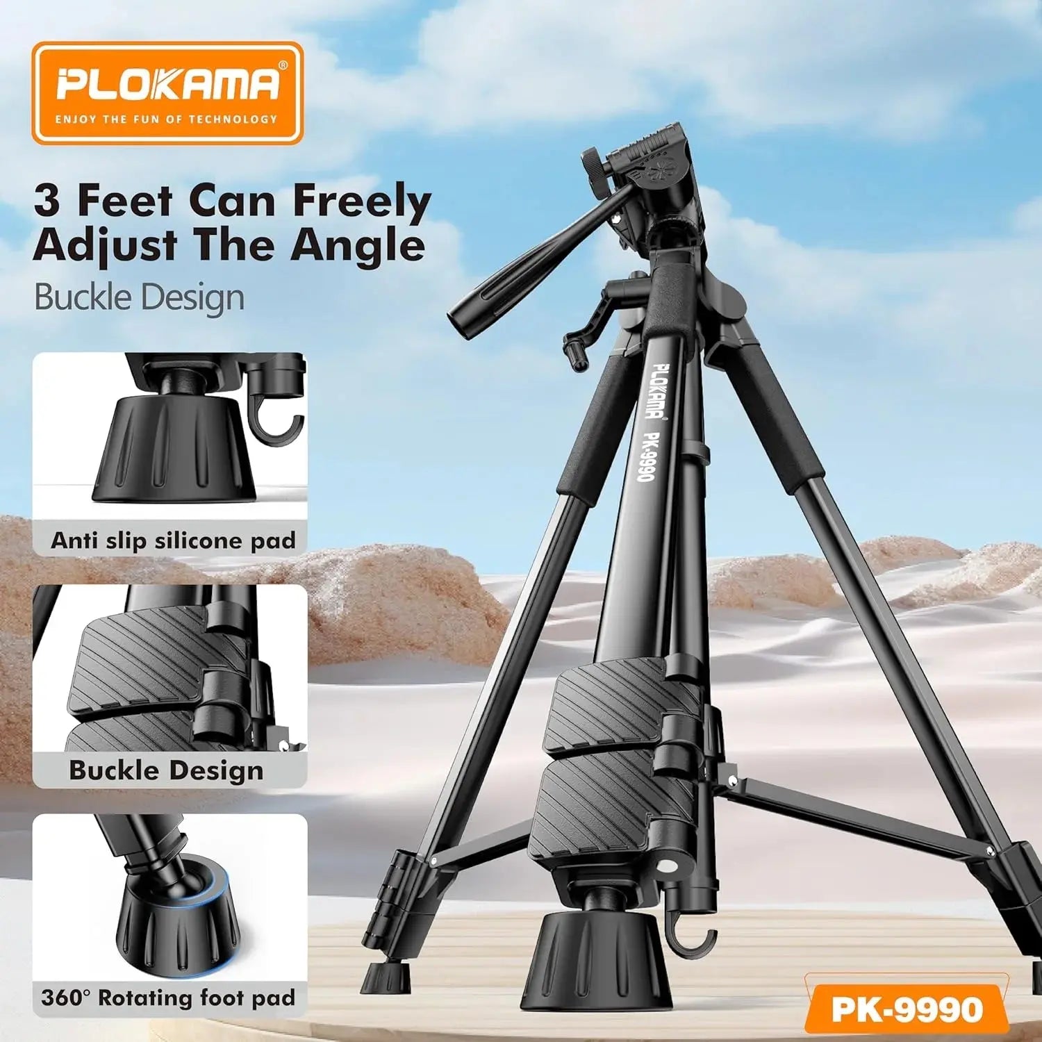 Plokama 180cm Camera Tripod – Adjustable Tripod Doha Qatar